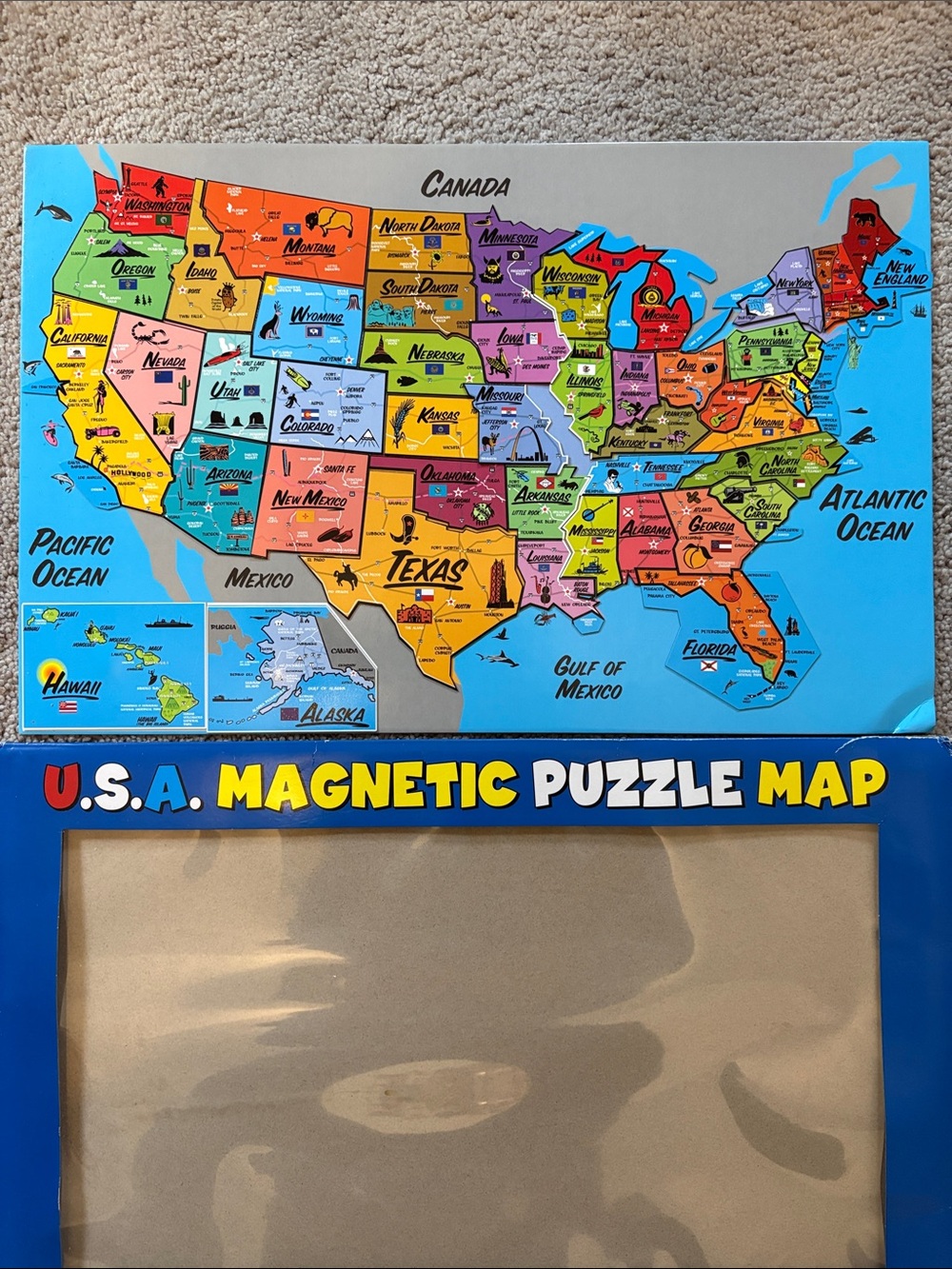 U.S.A. Magnetic Puzzle Map - Colorful Educational Map